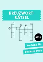 Vorschau - Mal- und Bastelvorlagen - Mini-Buch - Kleine-Pause - Kreuzworträtsel - Deckblatt