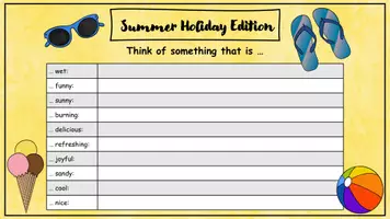 Vorschau - Arbeitsblätter - Summer Holiday - Think of sth. - Tablet oder analog - Seite 1