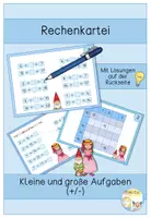 Vorschau - Stationenlernen - Rechenkartei - Große und kleine Aufgaben - Deckblatt