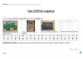 Aperçu - Feuilles d'exercices - MONTESSORI / chiffres rugueux : livret d'exercices - Page 1