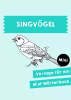 Vorschau - Mal- und Bastelvorlagen - Mini-Buch - Tiere - Singvögel - Deckblatt