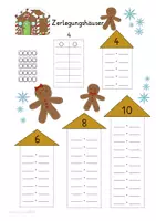 Vorschau - Arbeitsblätter - Zerlegungshäuser Christmas Edition - Seite 1