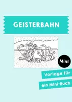 Vorschau - Mal- und Bastelvorlagen - Mini-Buch - Liniengeschichten - Geisterbahn - Deckblatt