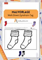 Vorschau - Mal- und Bastelvorlagen - Malvorlage Welt-Down-Syndrom-Tag Socken - Deckblatt