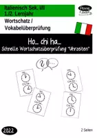 Vorschau - Bildkarten - Ho... chi ha... Ich habe - wer hat Uhrzeiten - Schnelle Wortschatzwiederholung Italienisch - Deckblatt