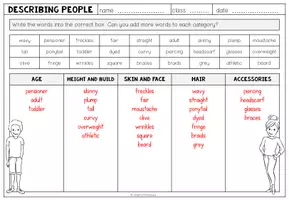 Vorschau - Arbeitsblätter - DESCRIBING PEOPLE - Worksheet 3 (Vocabulary) - Seite 2