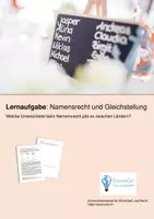 Vorschau - Arbeitsblätter - Lernaufgabe "Namensrecht und Gleichstellung" - Deckblatt