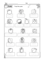 Aperçu - Apprentissages en autonomie - Anglais - Feuilles d'exercices sur le thème des fruits (fruits) - English Worksheets - Page 1
