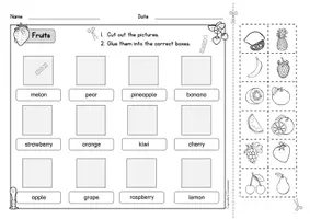 Aperçu - Apprentissages en autonomie - Anglais - Feuilles d'exercices sur le thème des fruits (fruits) - English Worksheets - Page 2