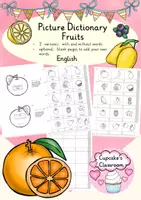 Aperçu - Matériel pour travaux manuels / dessin - Anglais - Dictionnaire illustré sur le thème des fruits (fruits) - Picture Dictionary English - Page de couverture