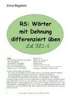 Vorschau - Arbeitsblätter - RS: Lernwörter mit Dehnung differenziert üben - LA Kl. 2-5 - Deckblatt