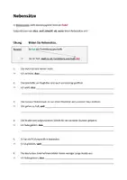 Vorschau - Arbeitsblätter - A2 / B1 / B2 Hauptsätze, Nebensätze - Deckblatt