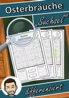 Vorschau - Unterrichtsreihen - Suchsel zu Osterbräuche - differenziert (Buchstabengitter) - Deckblatt