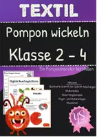 Vorschau - Arbeitsblätter - Textil: Pomponmonster / Pompon/ Wickeln inkl. interaktiver PDF und Videos - Seite 1