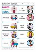 Aperçu - Jeux - en el restaurante / la comida Español juego DOMINÓ Espagnol - Page 1