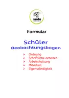 Vorschau - Lehrpläne/Lehrermaterial - Formular: Schüler-Beobachtungsbogen - Deckblatt