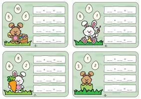 Vorschau - Arbeitsblätter - Aufgabenfamilien im Zahlenraum bis 10 (Frühling/Ostern) - Seite 2