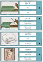 Aperçu - Jeux - Bedroom Clipcards Vocab Practise Anglais - Page 1