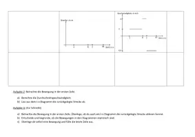 Vorschau - Arbeitsblätter - gleichförmige Bewegung: t-s und t-v Diagramm - Seite 1