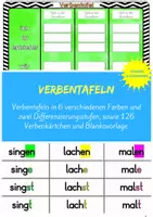 Vorschau - Merkblätter - Verbentafeln (regelmäßige Verben) - Deckblatt