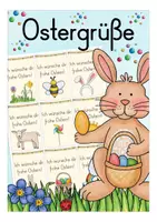Vorschau - Mal- und Bastelvorlagen - Ostern Feriengrüße kostenlos FREEBIE Grundschule - Deckblatt