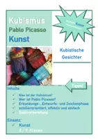 Vorschau - Arbeitsblätter - KUNST: Kunstepoche Kubismus_ kubistische Gesichter_Pablo Picasso - Deckblatt