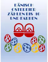 Vorschau - Arbeitsblätter - Dänisch lernen - Ostern - Zahlen bis 10 und Farben - Deckblatt
