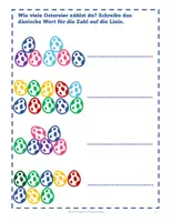 Vorschau - Arbeitsblätter - Dänisch lernen - Ostern - Zahlen bis 10 und Farben - Seite 2