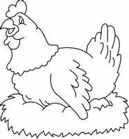 Aperçu - Matériel pour travaux manuels / dessin - Coloriages Poule - Page 1