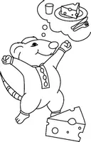 Aperçu - Matériel pour travaux manuels / dessin - Coloriage Rat - Page de couverture