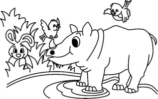 Aperçu - Matériel pour travaux manuels / dessin - Coloriages Rhinocéros - Page de couverture