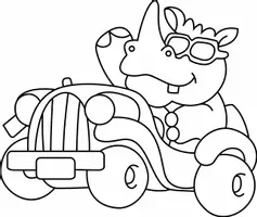 Aperçu - Matériel pour travaux manuels / dessin - Coloriages Rhinocéros - Page 2
