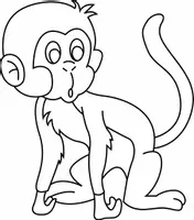 Aperçu - Matériel pour travaux manuels / dessin - Coloriages Singe - Page 1