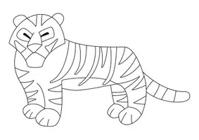 Aperçu - Matériel pour travaux manuels / dessin - Coloriage Tigre - Page de couverture
