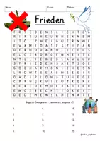 Vorschau - Spiele - Frieden Suchsel Buchstabengitter Grundschule Unterstufe - Seite 2