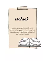 Vorschau - Stundenentwürfe - Tschick +++ Auseinandersetzung mit dem Romananfang durch einen Vergleich der eigenen Erwartungshaltung mit der Romanvorlage - Deckblatt