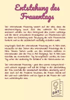 Vorschau - Stundenentwürfe - Der Internationale Frauentag - Frauenbewegung, Feminismus und Emanzipation - Seite 1