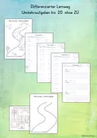Vorschau - Arbeitsblätter - differenzierter Lernweg zu Umkehraufgaben bis 20 ohne ZÜ - Deckblatt
