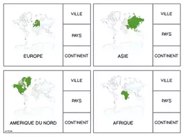 Aperçu - Apprentissages en autonomie - Cartes à pince ville pays Europe et continent - Page 1