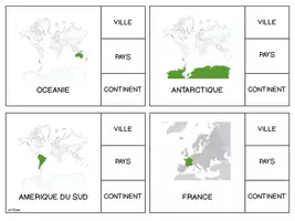 Aperçu - Apprentissages en autonomie - Cartes à pince ville pays Europe et continent - Page 2