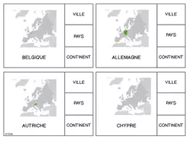Aperçu - Apprentissages en autonomie - Cartes à pince ville pays Europe et continent - Page 3