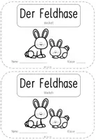 Vorschau - Arbeitsblätter - Der Feldhase/Hase - Miniheft für die 1. Klasse #edukilights22 - Deckblatt