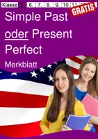Vorschau - Merkblätter - KOSTENLOS: Merkblatt zur Unterscheidung von Simple Past und Present Perfect im Überblick - Deckblatt