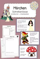 Vorschau - Aufgabenkarten - Märchen Karteikarten+ Arbeitsblätter - Deckblatt