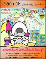 Vista previa - Hojas de trabajo - I CAN COUNT Summer Time How Many Seashells ESPAÑOL - Portada