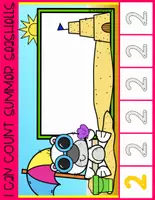 Vista previa - Unidades / Secuencias / Situaciones de Aprendizaje - I CAN COUNT Summer Seashells Bear Mat Writing Numbers FREBBIE - página 3