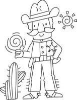 Aperçu - Matériel pour travaux manuels / dessin - Coloriages Cowboy - Page 3