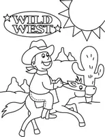 Aperçu - Matériel pour travaux manuels / dessin - Coloriages Cowboy - Page de couverture
