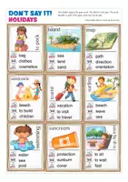 Vorschau - Spiele - holidays / vacation Don't say it Englisch Spiel - Seite 1