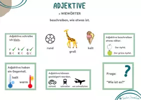Vorschau - Poster - Wortarten - Adjektive, Nomen & Verben - Übersicht (DaZ/DaF) - Seite 3